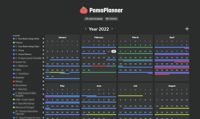 Yearly Planner by PomoPlanner