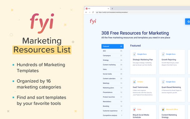 Marketing Resources List