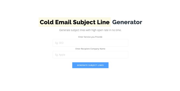 Cold Email Subject Line Generator
