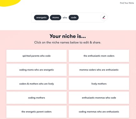 The Mighty Niche Name Generator
