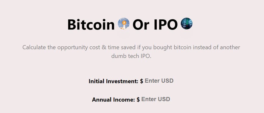 Bitcoin or IPO