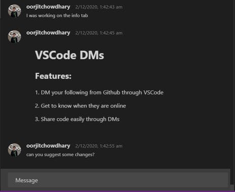 VS Code DMs