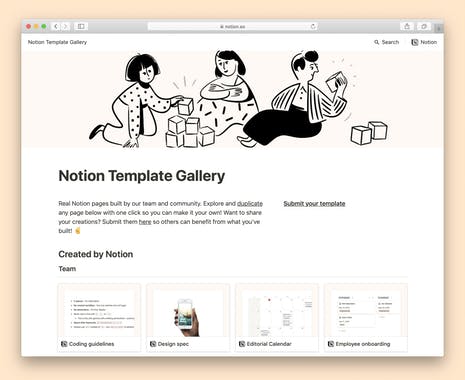 Notion Template Gallery