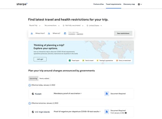 Sherpa Travel Restrictions