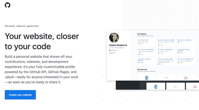 GitHub Personal Website Generator