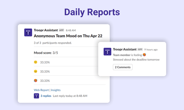 Slack Mood Check-in by Troopr