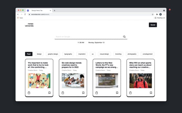 Design News Tab for Chrome