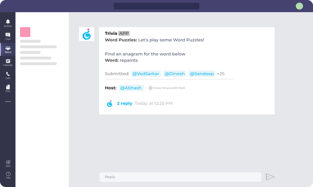 Trivia for Microsoft Teams