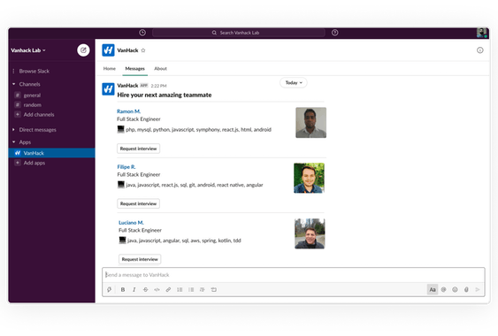 VanHack Slack App