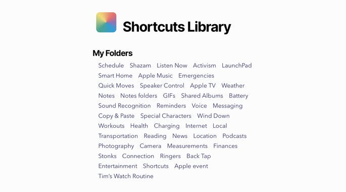 Shortcuts Catalog