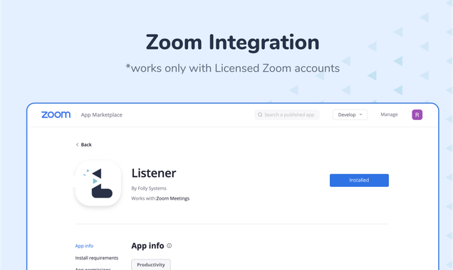 Listener for Zoom