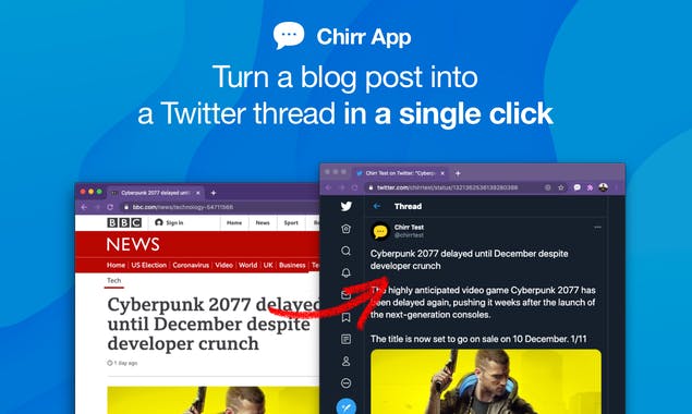 Chirr App browser extension