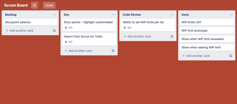 Kanban WIP for Trello