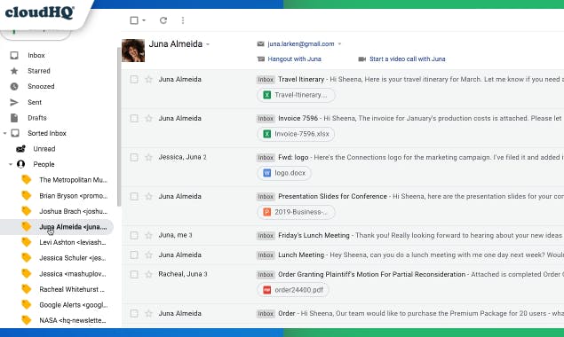 Sort Gmail Inbox by cloudHQ