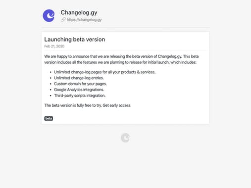 Changelog.gy