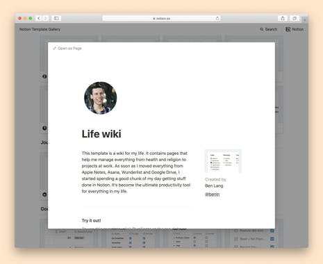 Notion Template Gallery