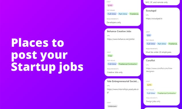 60+ Startup Job Boards