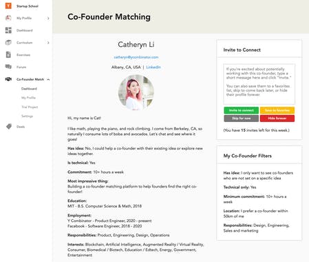 Y Combinator Co-founder Matching