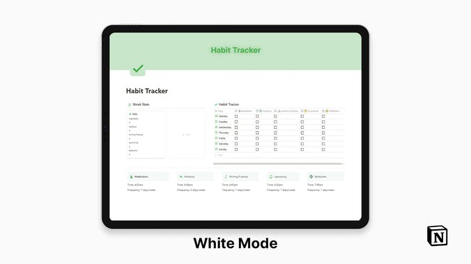 Notion Minimalist Habit Tracker