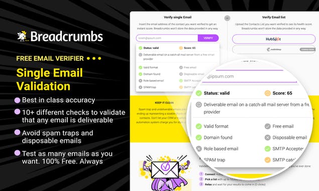 Breadcrumbs Free Email Verifier