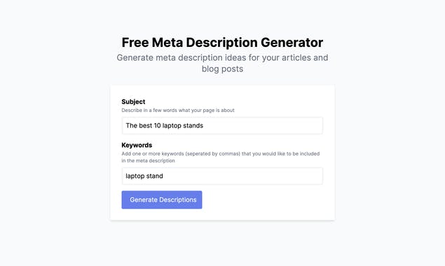 Meta Description Generator