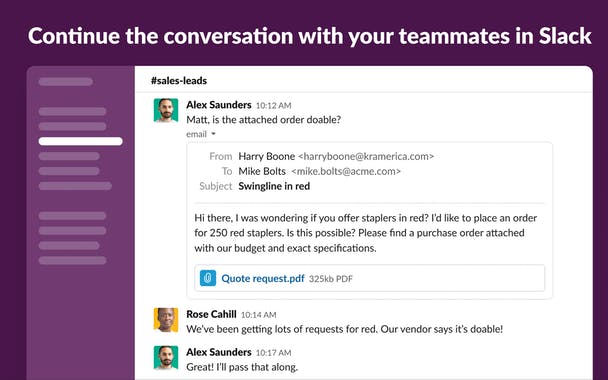 Slack E-mail Add-ins