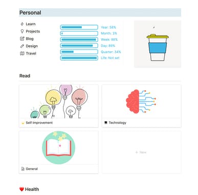 Colorful Notion Dashboard