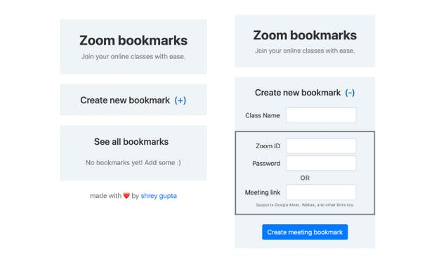 Zoom bookmarks