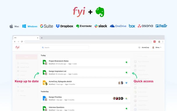 FYI + Evernote