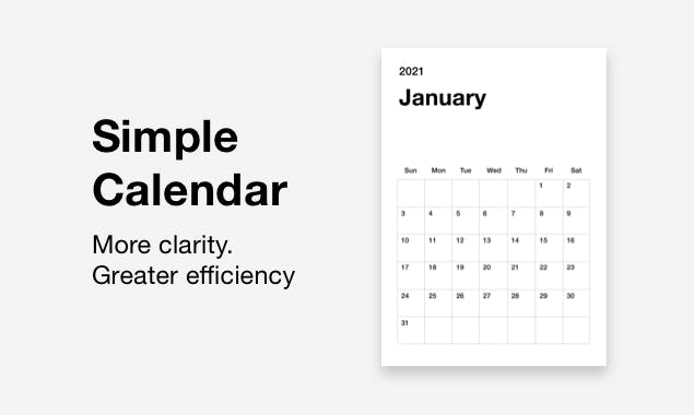 2021 Simple Calendar