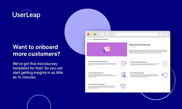 Microsurvey Template Gallery by UserLeap