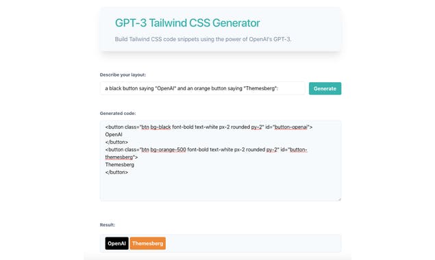 GPT-3 Tailwind CSS