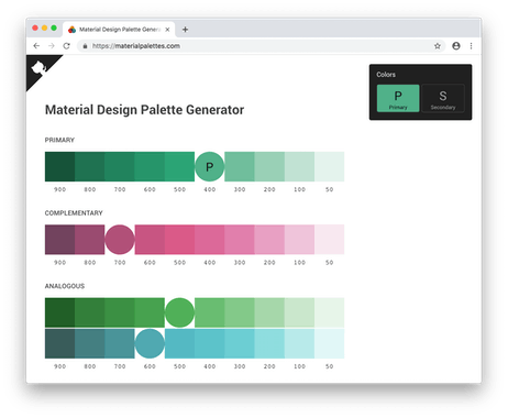 Material Design Palette Generator