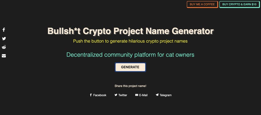Crypto Project Name Generator