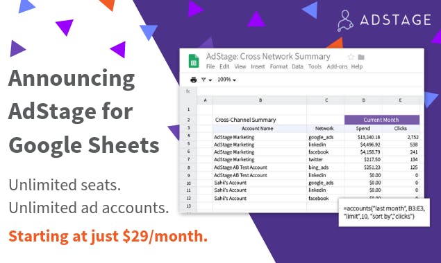AdStage for Google Sheets