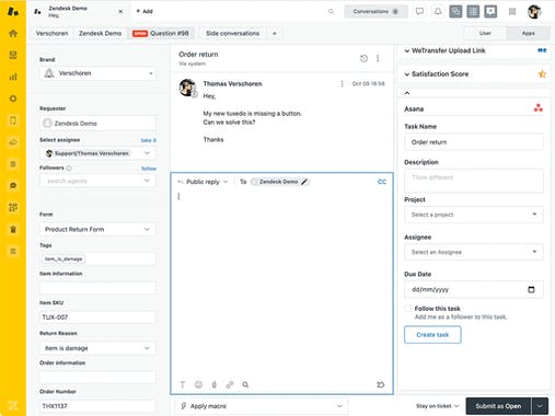 Asana for Zendesk Support