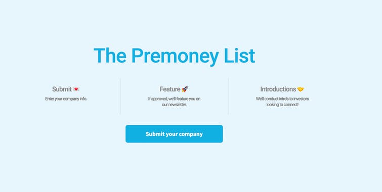 The Premoney List