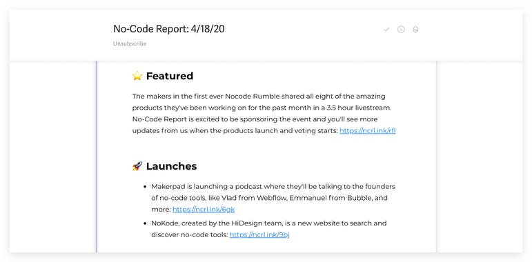 No-Code Report