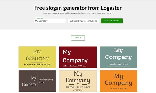 Free Slogan Generator by Logaster