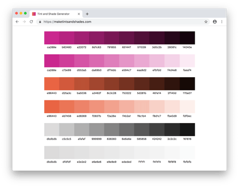 Tint & Shade Generator