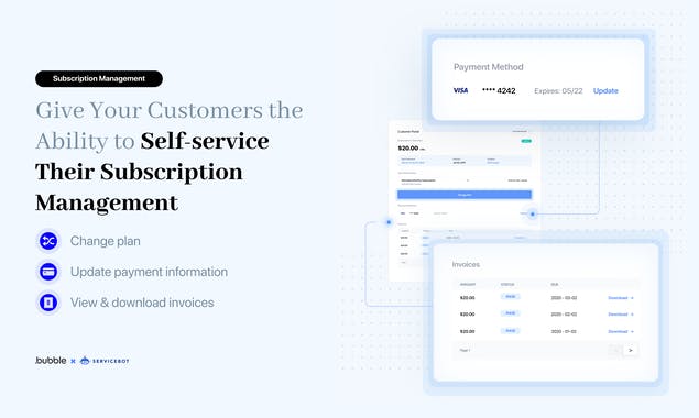 Bubble Customer Portal by Servicebot