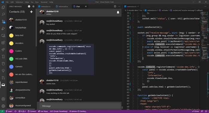VS Code DMs