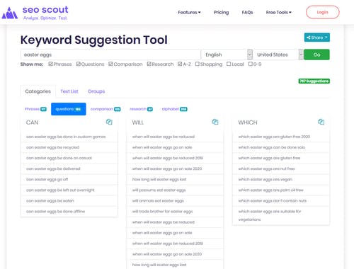 Scout Suggest Keyword Generator