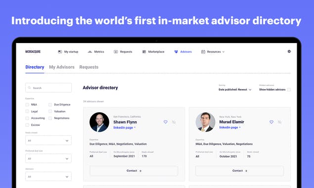 MicroAcquire M&A Advisor Directory