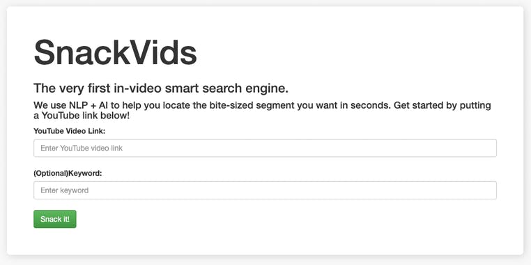 SnackVids - Smart In-video Search