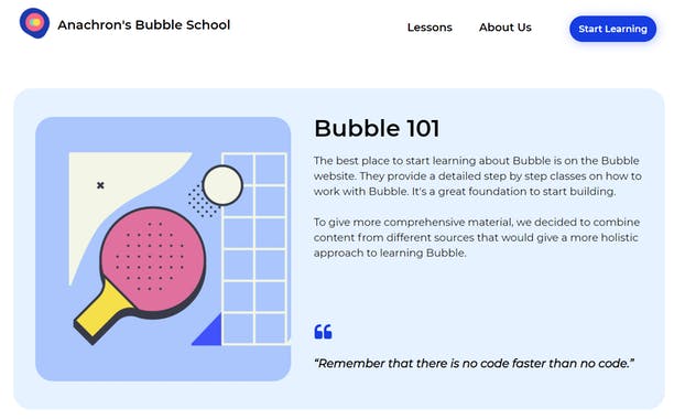 Anachron's Bubble School