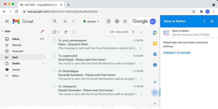 Send Gmail to Notion