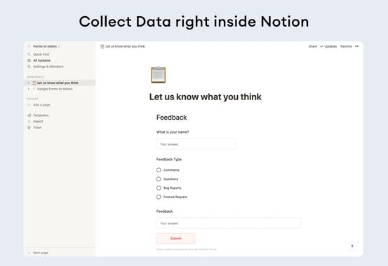 Google Forms to Notion